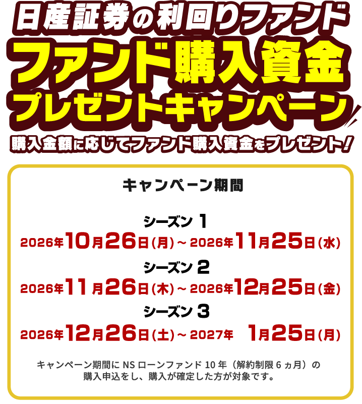日産証券の利回りファンド ファンド購入資金